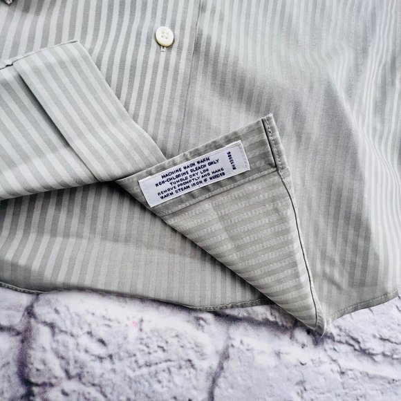 Brooks Brothers Shirt Women's 10 Grey Cotton Semi Fitted French Cuffs Button Up - Picture 7 of 10